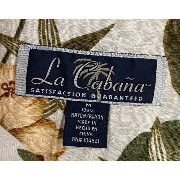 Mens La Cabana Multicolor Aloha Hawaiian Island Rayon SS Casual Shirt sz M - Picture 5 of 6